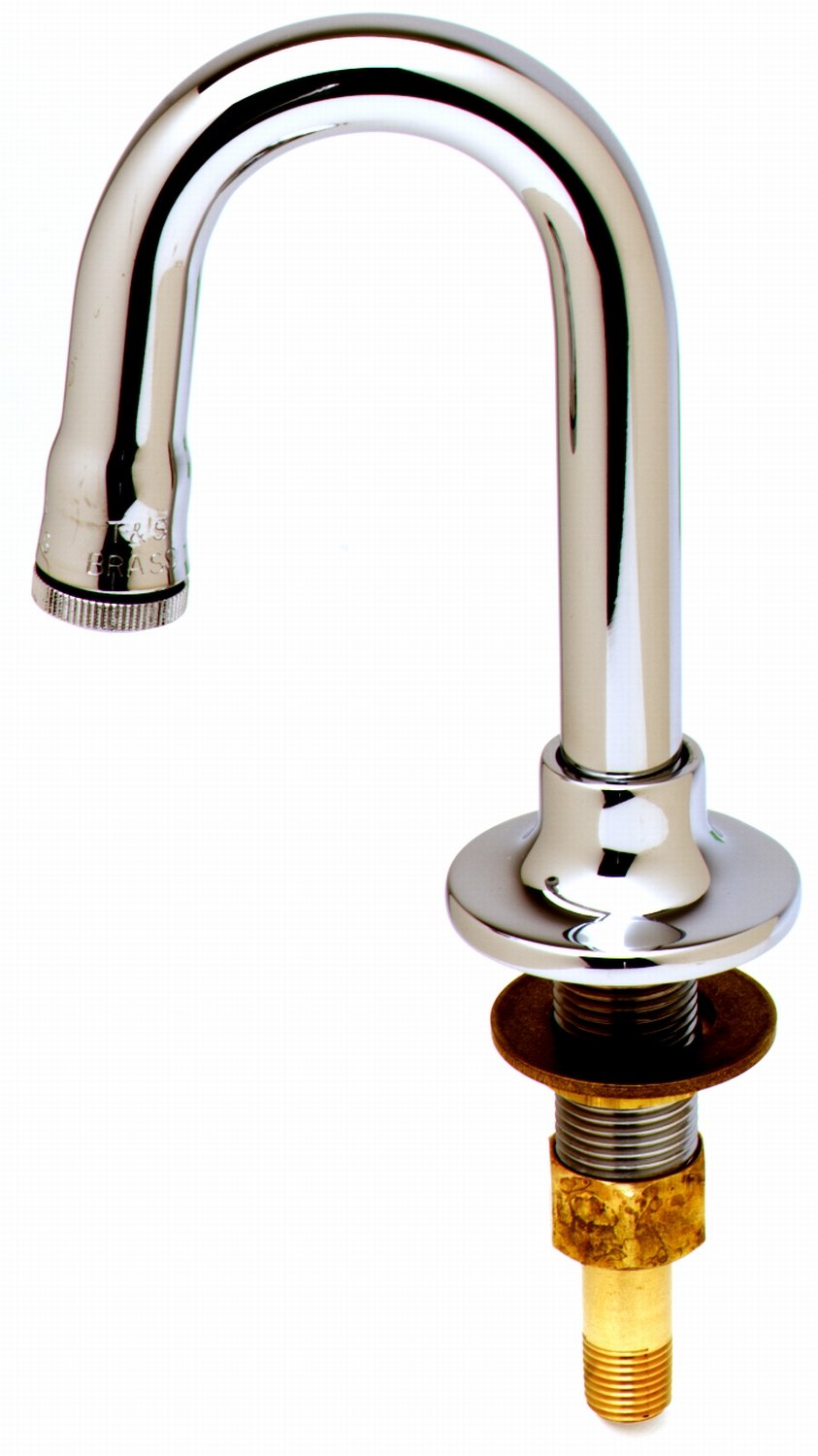T&S Brass B052001 Deck Mount Rigid Gooseneck with Plain End Outlet, 2