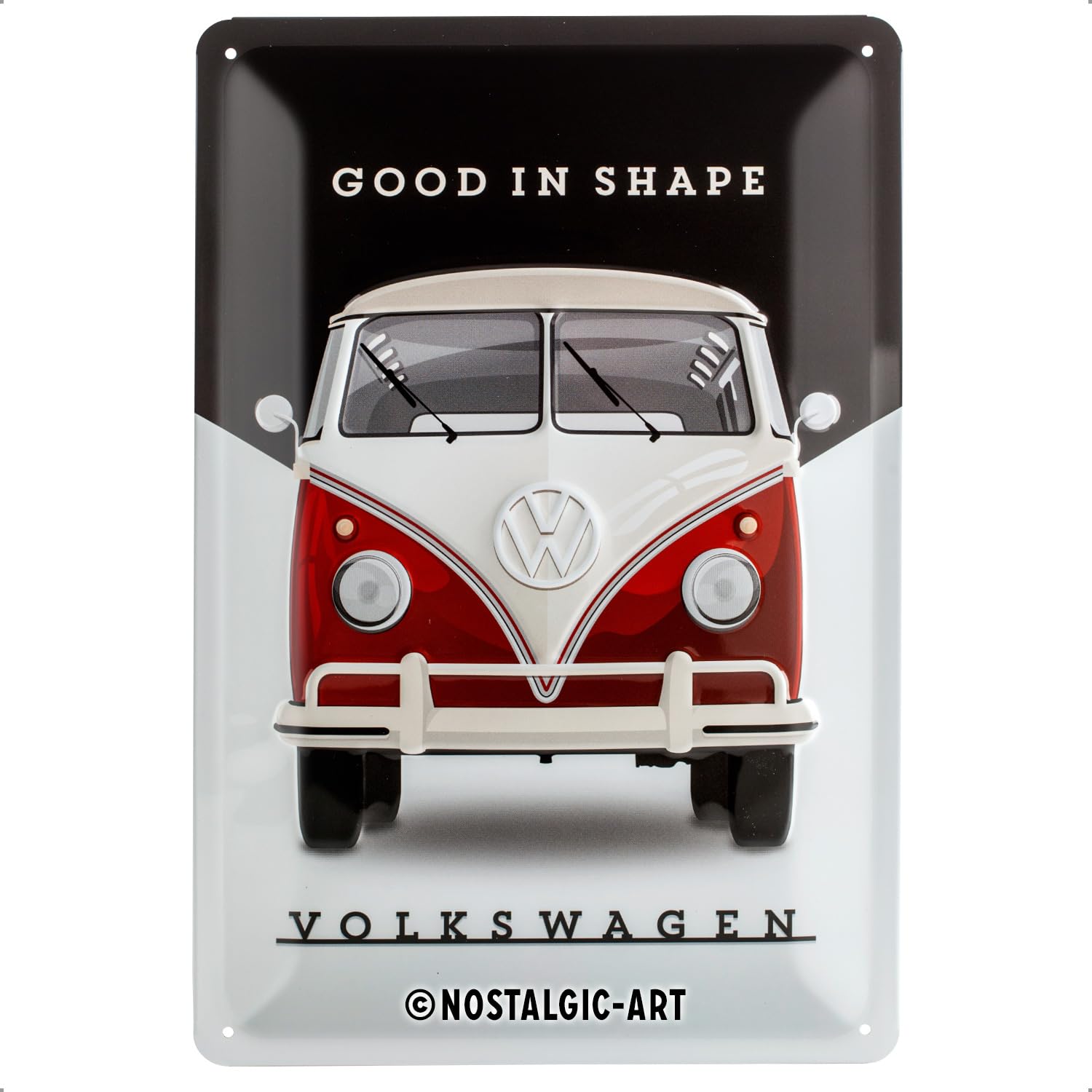 Nostalgic-Art Retro Tin Sign – Volkswagen – VW – Good In Shape – Bus gift idea, Metal Plaque, Vintage design for wall decoration, 20 x 30 cm