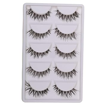 Electomania 5 pairs of popular false eyelashes, reusable handmade false eyelashes, suitable for natural makeup, daily makeup eyelash extension