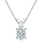 AINUOSHI Moissanite Necklace for Women, 1CT, 2CT, 3CT, 4CT Solitaire Moissanite Pendant Necklace, D-E Color with GRA Certificate, 925 Sterling Silver with 18K Gold Plating, Mother Mom Wife Girlfriend Gifts with Jewelry Box Packed