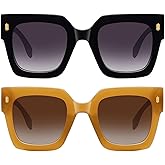 STORYCOAST Retro Square Sunglasses for Women Men Trendy Oversized Sunnies Big Shades