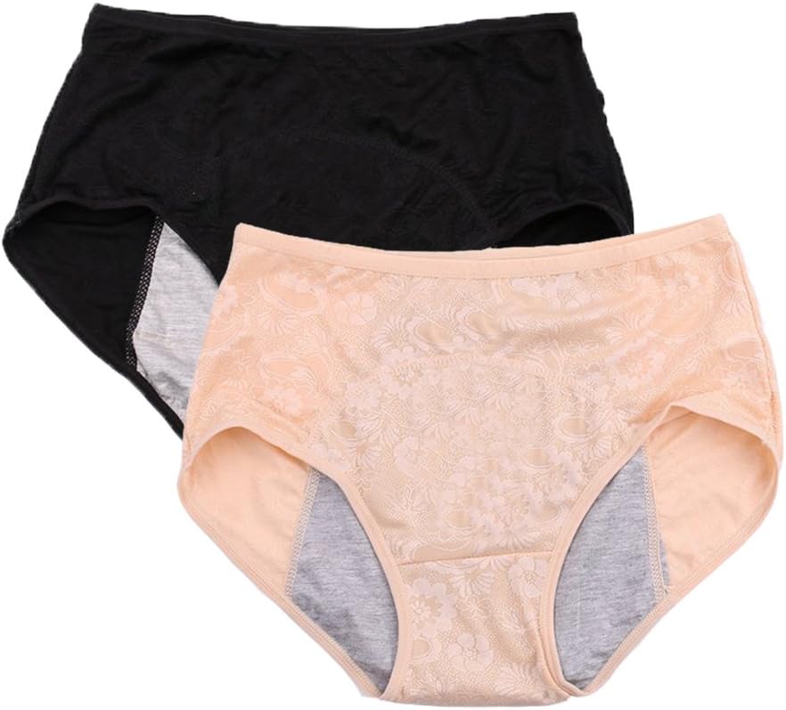 YOYI FASHION Women Menstrual Period Briefs Jacquard Easy Clean Panties Multi Pack US Size XXS-4XL/11
