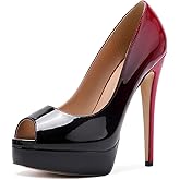 WUXIN H&P Women's Platform Stiletto Heels Shoes Peep Toe Pumps 6 inch Sexy Heels for Dress Wedding Party