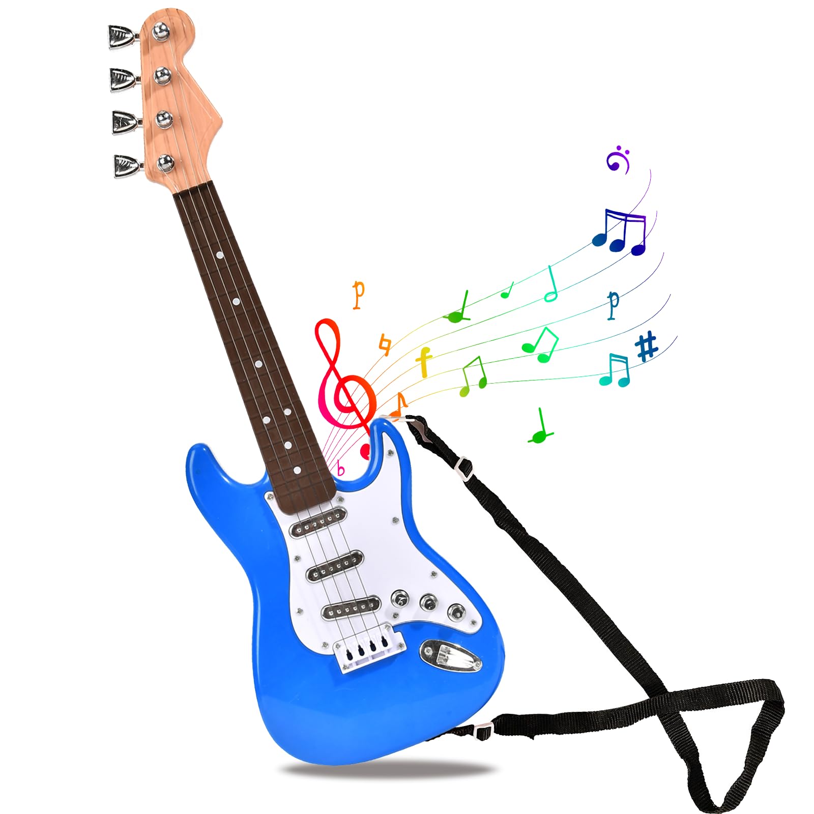 Photo 1 of 16inch Mini Guitar Toy for Kids and Beginners, Electric Guitar with Strap for Toddlers and Boys and Girls Instrument Toys