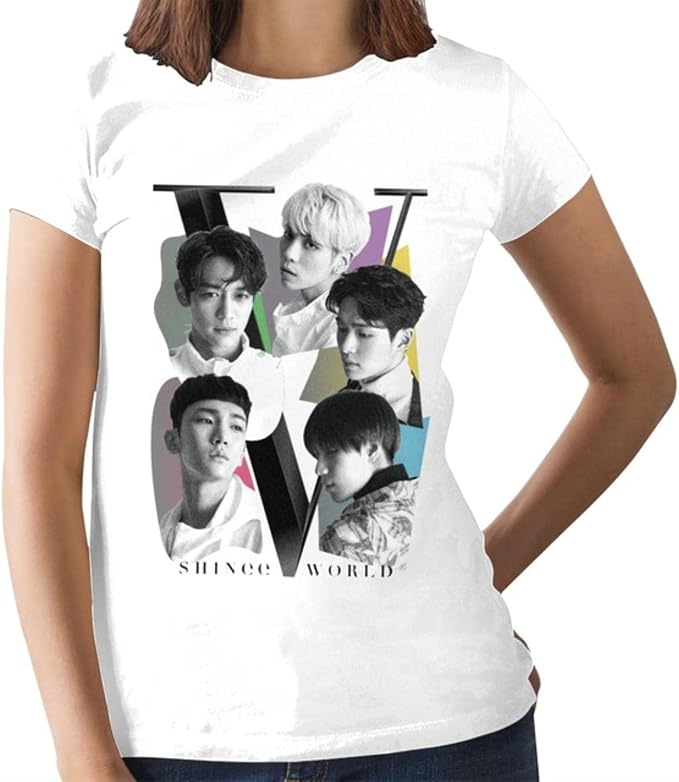 Kpop Shinee T-Shirt Shinee Tour Poster T Shirt Graphic Short-Sleeve ...