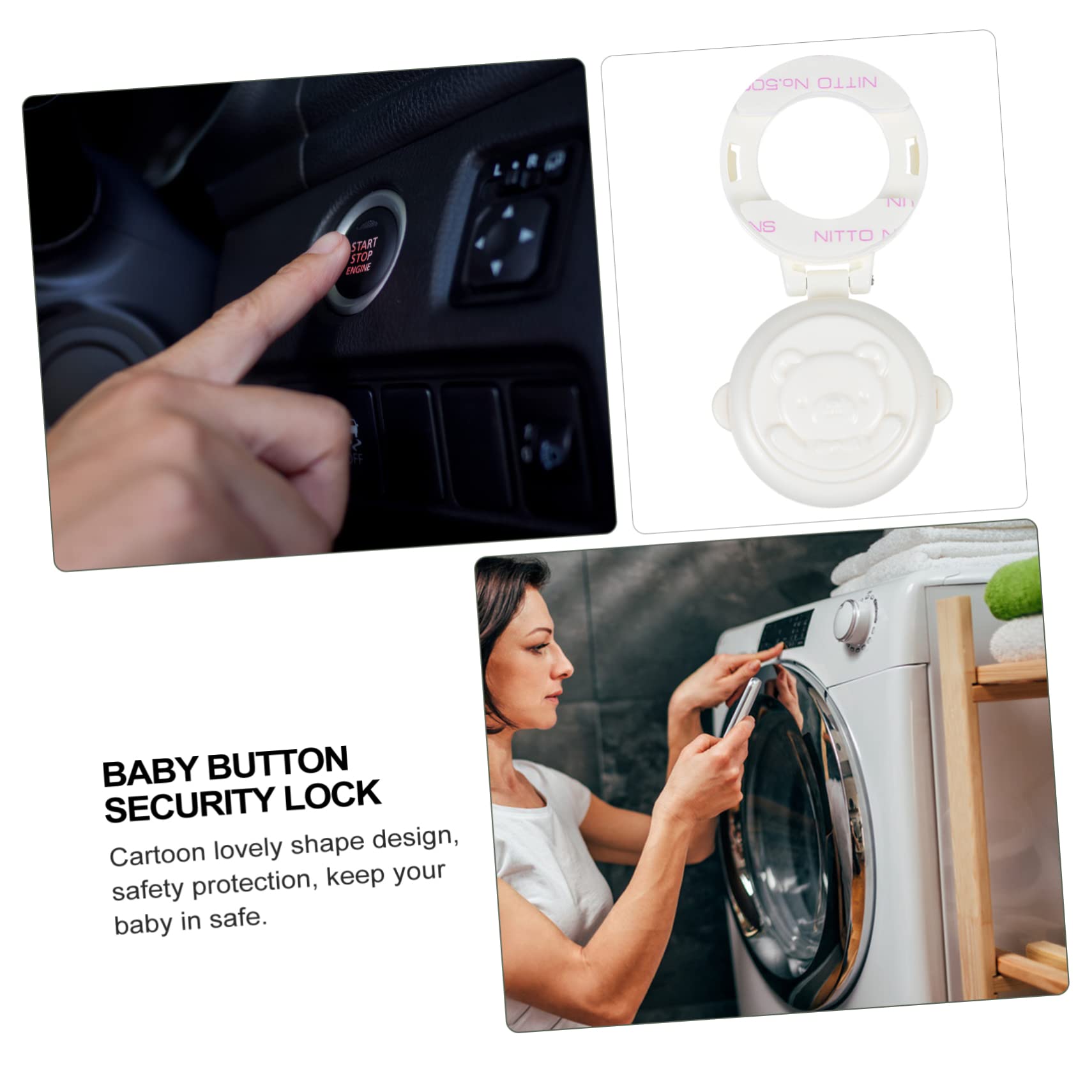 Uonlytech 4pcs Protection Cap Door Lock Automotive Car Protector Push Button Lockout Cover Power Button PC Baby Safety Cover Button Protective Covers Baby Security Lock Oven