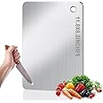 BLOCE Titanium Cutting Board for Kitchen, Stainless Non Stick Chopping Board, Upgrade Double Sided Food-Grade Titanium Board for Kitchen for Meat Cheese Vegetable (Small)