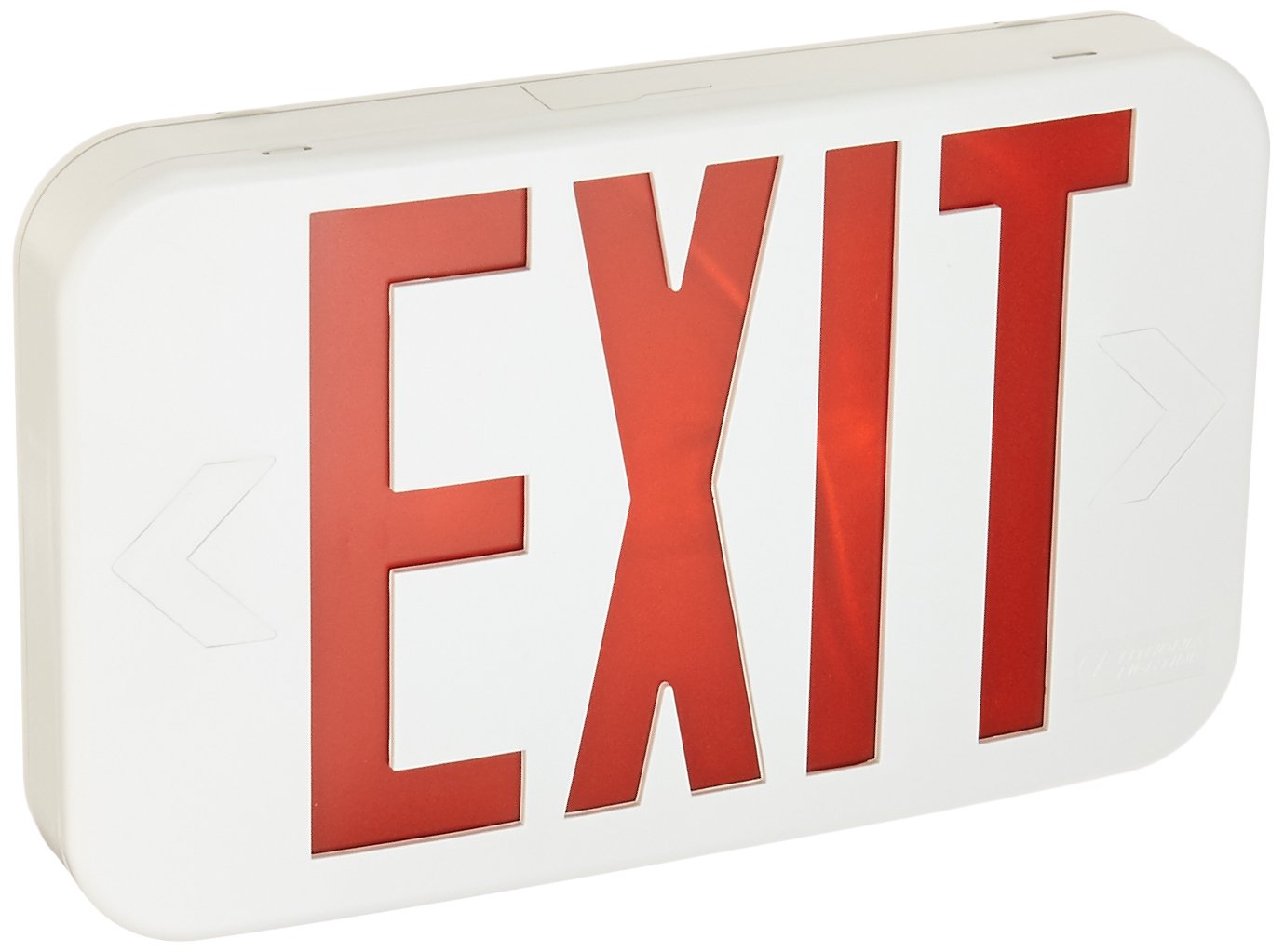 Lithonia Lighting EXR LED EL M6 Contractor Select Red Thermoplastic LED Emergency Exit Sign with