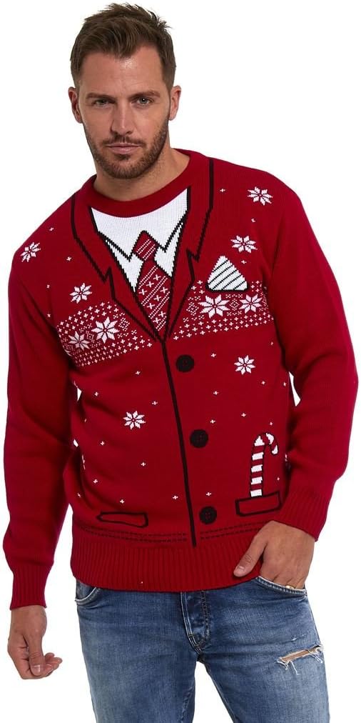 LEKEEZ® Christmas Jumpers Unisex Mens Womens Ladies Xmas Novelty Knitted Sweater XS - 4XL