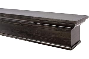 MANTELSDIRECT 72 Inch Floating Fireplace Mantel Wood Shelf in Antique Espresso - Bellamy from Mantels Direct | Wooden Rustic Wall Shelf Perfect for Décor and Electric Fireplaces