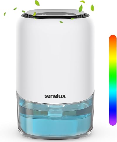 Senelux 1100ml Electric Dehumidifier 7 Color Lights 161 sq ft 59-104°F