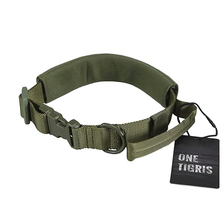 OneTigris Taktische Nylon Hundehalsband mit Griff Weich Verstellbare Halsband für Mittlere/Große Hunde