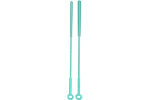 WQSS AOEIU Reusable Silicone Straw Brush,Straw Cleaner,Pipe Cleaners,Extra Long Cleaner Brush for Cleaning Bottle Metal Glass Straws Drink Lid,Straw Cover,Smoothie Straw,Drinking Mint Green 6mm+8mm
