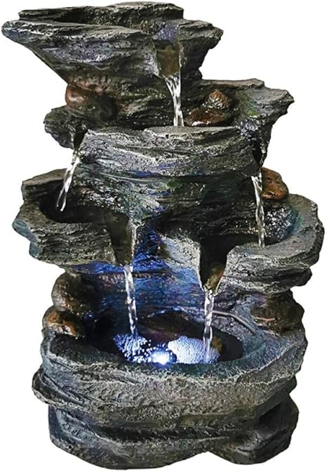 Amazon 卓上噴水ミニ水噴水 風水 玄関 照明付き 噴水滝テーブル飾り風水ラッキーデコレーションギフト屋内噴水用22x15x30cm 置物 オブジェ オンライン通販