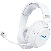HyperX Cloud Flight 2 &ndash; Wireless Gaming Headset for PS5, PS4, Switch, PC, Mac, and Mobile, Up to 100-Hour (2.4GHz) / 150-Hour (Bluetooth) Battery, Customizable RGB, Removable Earcup Plates &ndash; White