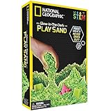 NATIONAL GEOGRAPHIC Play Sand - 2 LBS of Sand with Castle Molds and Tray (Glow-in-the-Dark!) - A Kinetic Sensory Activity