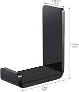 Weewooday 4 Piece Headphone Hanger Holder Desk Wall Mount Adhesive Acrylic Black view 2