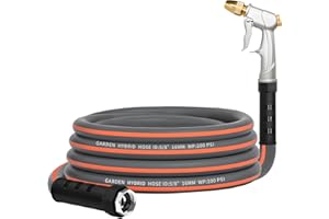 CLARISSAWAY Garden Hose,Water Hose Heavy Duty,L ightweight Hybrid Hose with Swivel Handle, Male to Female Fittings, NO Kink,Flexible,Burst 600 PSI, 5/8" (25 feet)