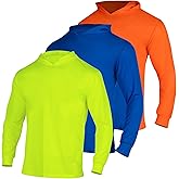 VENDACE High Visibility Safety Long Sleeve Shirts for Men 3 Pack Hi Vis Construction Work Shirts with Hood(Mix,2XL)
