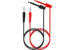 2pcs Banana Plug to Test Hook Clips Test Lead Cable Line Wire 4mm Banana Plug for Multi-Meter Electrical Test Jumper Wire 1m/