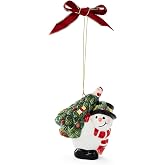 Spode &ndash; Christmas Tree &ndash; Spode Christmas Tree Snowman Carrying Tree Ornament