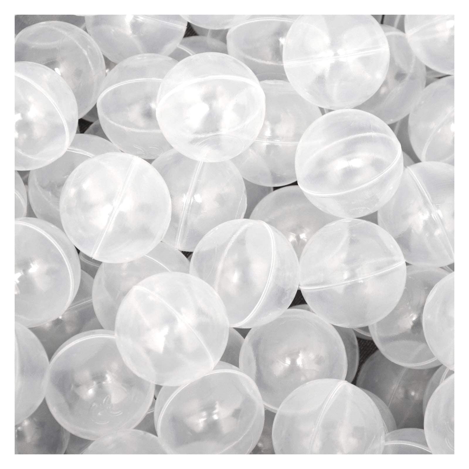 LittleTom 50 Plastic Balls 5.5cm to fill children's ball pits Transparent