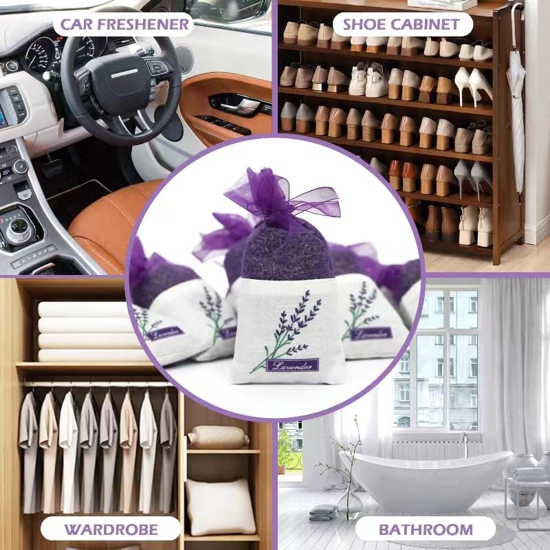 Haswer Lavender Sachets Bag for Drawers and Closets，Perfect for Cars, Gym Bags or Anyplace That Needs to Smell Better，Long-Lasting Fresh Scents，Pack of 5
