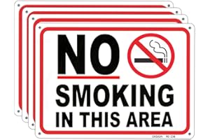 DXSIGN No Smoking Signs for Business No Vaping Sign 10"x14" Rust Free Aluminum UV Printed,4 pre-drilled Holes.Durable/Weatherproof (4-Pack)