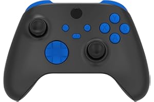 eXtremeRate Replacement Buttons for Xbox Core Wireless Controller, Blue DIY Accessories Kit LB RB LT RT Bumpers Trigers Dpad ABXY Start Back Sync Share Keys Parts for Xbox Series X & S Controller