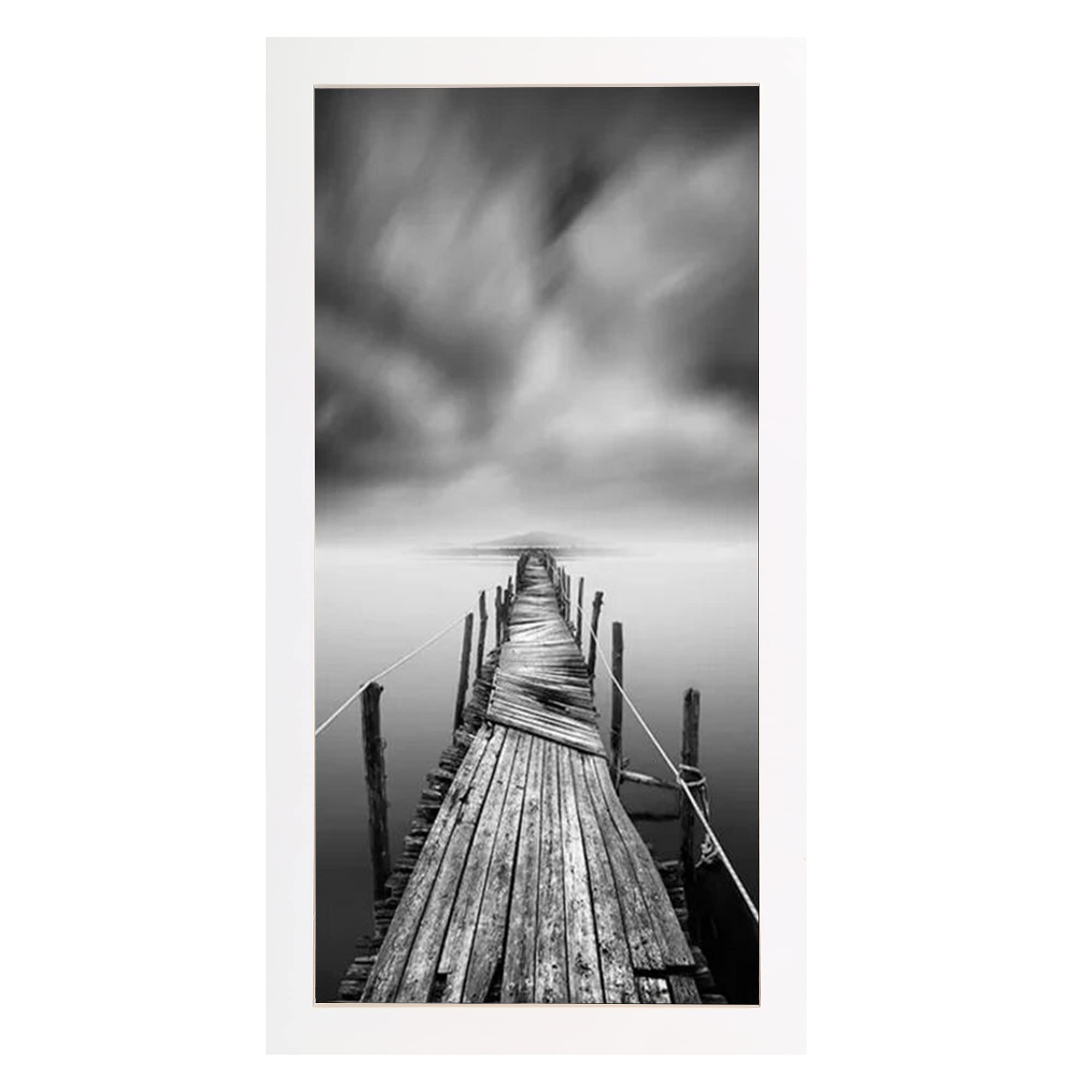Photo 1 of BOJIN 8x16 Picture Frames White Solid Wood Without Mat Photo Frame for Wall Hanging Home Decoration