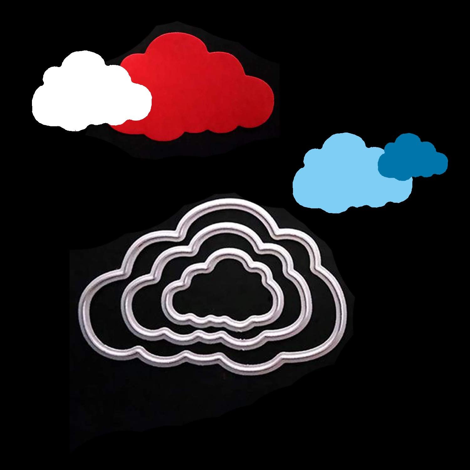 Tuoshei 3 Pieces of Cloud Set Die Embossing Stencils for Paper DIY Craft Decoration … (Butterfly) (Cloud)