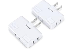 3 Way Flat Wall Outlet Adapter - Swivel Indoor Plug Splitter Quick Easy Install for Home Travel U S 3-in- 180 Degree Rotating