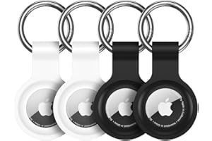 HATALKIN Compatible with AirTag Case Keychain Air Tag Holder Silicone AirTags Key Ring Cases Tags Chain Apple GPS Item Finders Accessories 4 Pack