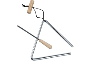MIHEY 6 Inch Musical Triangle Instrument, Steel Triangle Percussion Bell With Striker