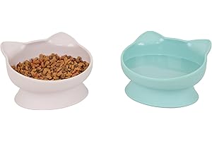 Kitty City Raised Cat Ear Bowls, Large Bowls 2pk (Pastel)