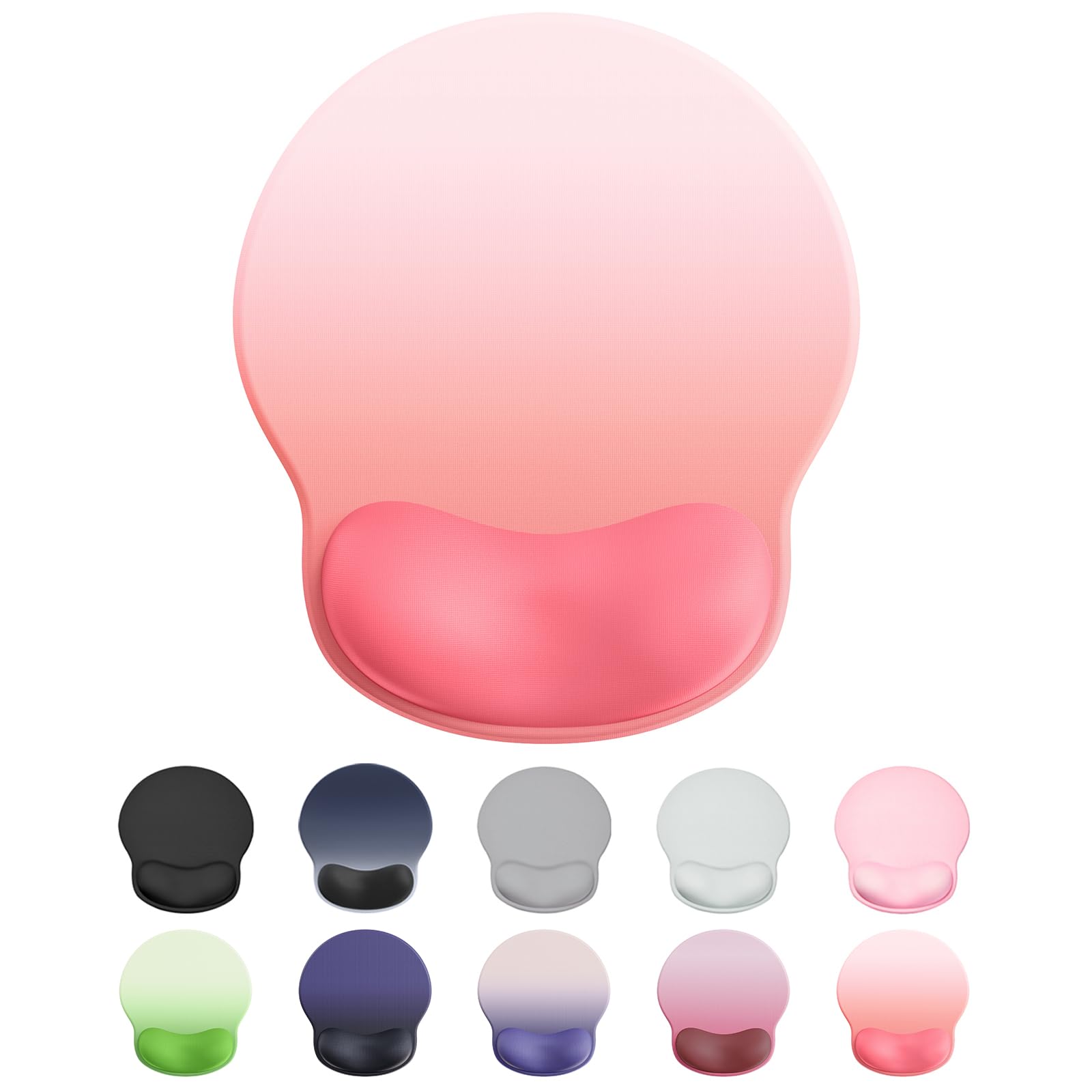 Photo 1 of Laborio Ergonomic Mouse Pad Wrist Support, Comfortable Mouse Pad Wrist Rest, Relieve Wrist Pain Gel Mouse pad, Non-Slip Rubber Base Mousepad for Laptop, Computer(Gradient Coral Pink)