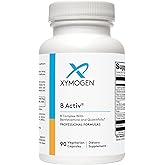 XYMOGEN B Activ Vitamin B Complex with Benfotiamine, Methylfolate, Biotin, Vitamin B6 & B12 (Methylcobalamin b12) - Energy Supplements for Adrenal & Mood Support (90 Capsules)