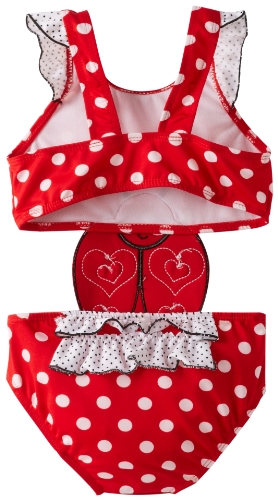 Baby Buns Little Girls' Prettiest Ladybug One Piece Swimwear Cover Ups, Red, 3T