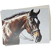 Beautiful Thoroughbred Card (7X5 Inch and Blank Inside for All Occasions) for Birthday, Horse Sympathy, Horse Thank You Cards or as a Horse Wedding Card - 725