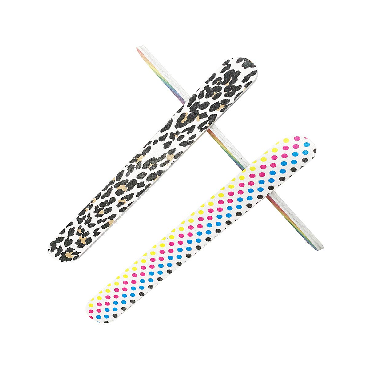 Nail File 10 PCS Professional Double Sided 100/180 Grit Nail Files Emery Board Colorful Manicure Pedicure Tool and Nail Buffering Files