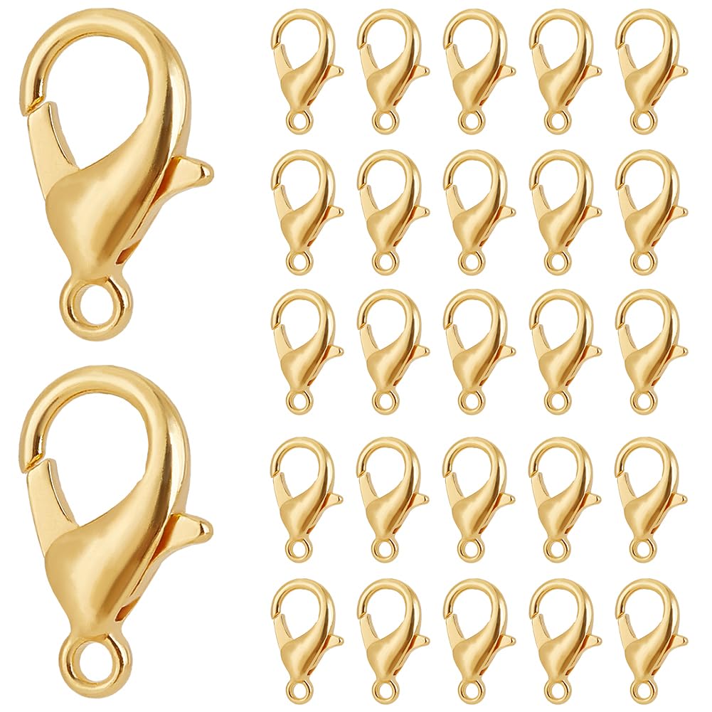 SOFPLATE 300Pcs Metal Claw Clasp Lobster Claw Clips Golden Swivel Lanyards Trigger Snap Alloy Mini Link Bulk Clip Findings for Jewellery Making Clasp DIY Bracelet Crafting Women Adults Supplies