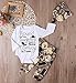 Lily.Pie Newborn Baby Boys Funny Bodysuits with Leggings Caps 3pcs Outfit Clothes (3-6M, Brown)
