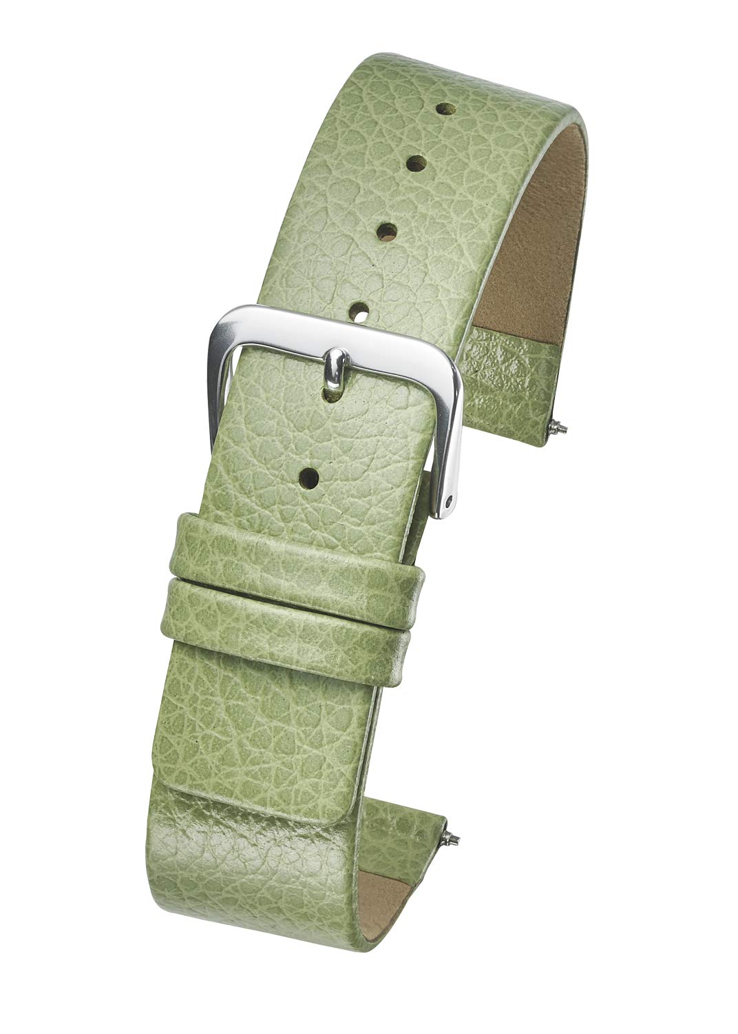 ALPINE INTERNATIONAL Genuine leather watch band - Smooth flat leather watch strap 18mm - green