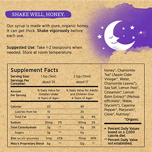 Maty's Organic Children's Goodnight Cough Syrup, Made with Organic