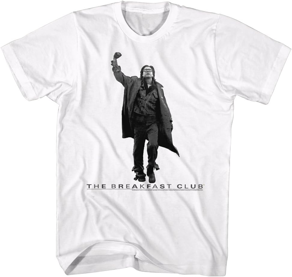 Breakfast Club 80's Teen MovieNelson Bender Black&White Fist Pump Adult Mens Tee