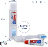 Colgate Travel Toothbrush Set of 3 - Foldable & Portable with Toothpaste view 3