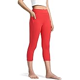 JOCMIC Girls Capri Leggings High Waisted Athletic Leggings with Pockets for Kids Dance Gymnastics Running