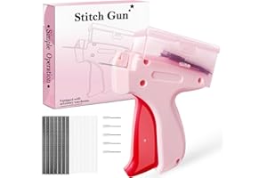 VERAMZ Tagging Gun for Clothing, Stitchy Quick Clothing Fixer Price Tag Gun with 5 Needle, 1000 Black Fasteners & 1000 White Fasteners, Mini Stitch Gun for Clothes, Fine Stitch Gun for Clothing Stitch Gun