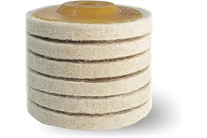 YLJNGUS 4-1/2" x 7/8" Wool Felt Polishing Wheel Disc - 6 Pack 4.5inch Wool Polishing Discs 4 1/2 for Angle Grinder Round Buffing Wheel Pad for Metal, Marble, Car Wax, Granite (Thickness:10mm)