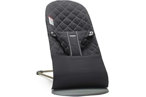 BabyBjörn Bouncer Bliss, Woven, Classic quilt, Black | 2-in-1 Adjustable Baby Bouncer Seat and Toddler Chair, Newborn to Todd